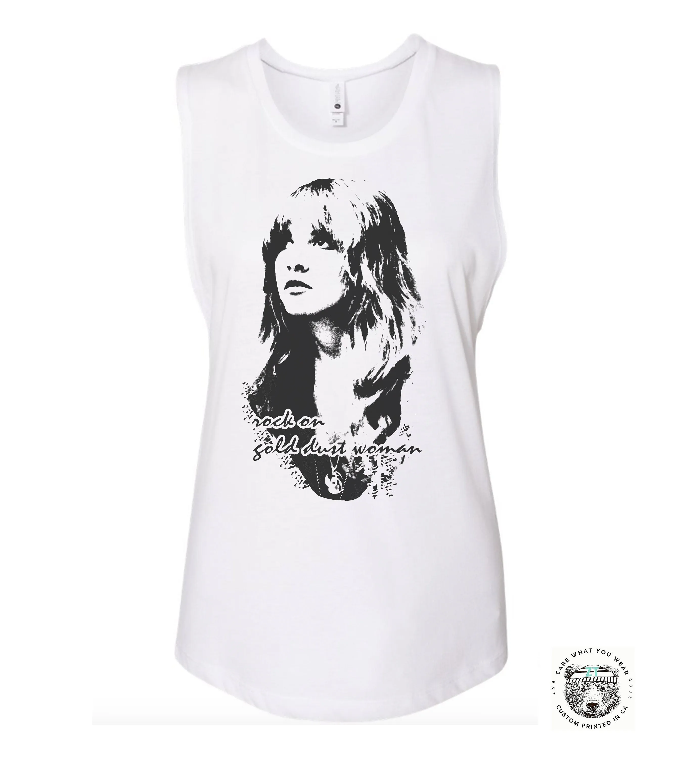 Gold Dust Woman Festival Muscle Tank workout fitness Bella Canvas Next Level tshirt stevie nicks tee fleetwood mac music gypsy music concert