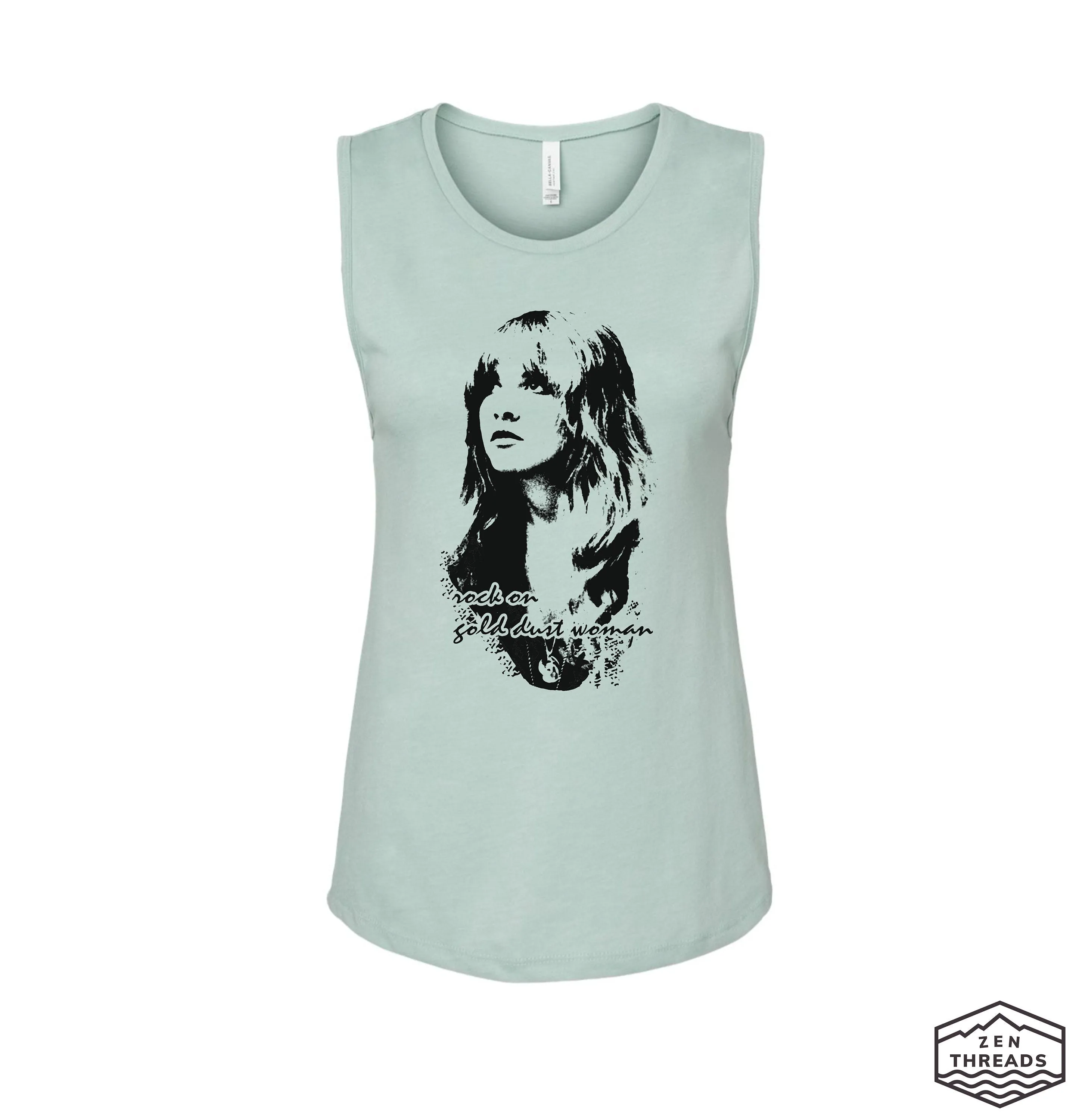 Gold Dust Woman Festival Muscle Tank workout fitness Bella Canvas Next Level tshirt stevie nicks tee fleetwood mac music gypsy music concert