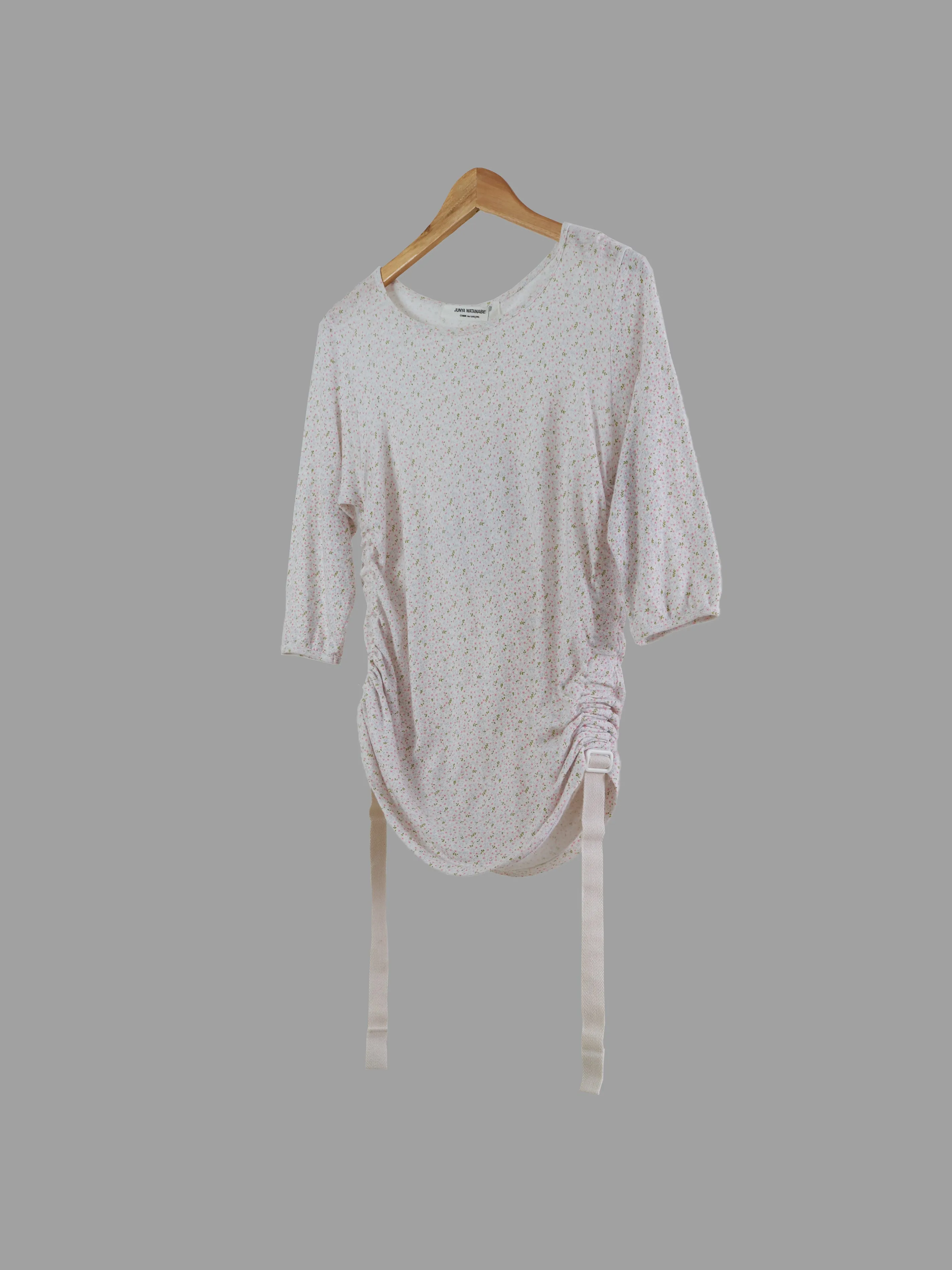 Junya Watanabe Comme des Garcons SS03 white floral print parachute strap tshirt