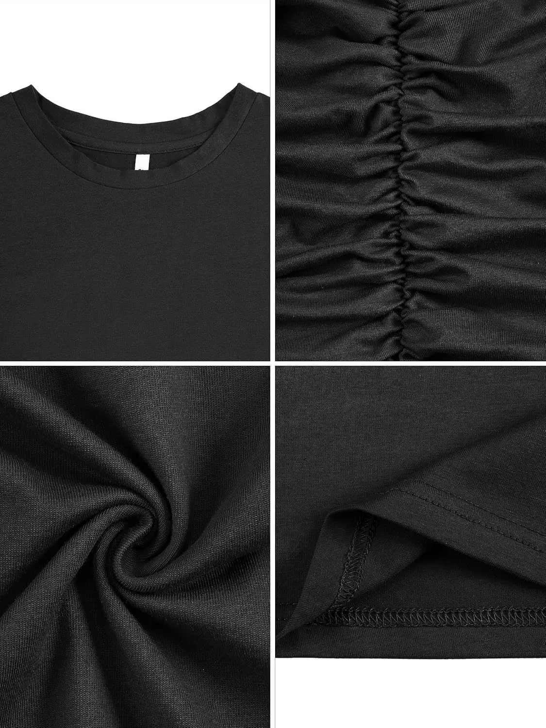 Laughido Women's Short Sleeve Ruched Bodycon Sundress Knee Length T Shirt Dresses 2025 Trendy Casual Outfits