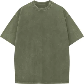 Men Oversized Cotton T Shirts Acid Washed Vintage Unisex Tee Loose Fit Short Sleeve Casual Streetwear Baggy Basic Tops