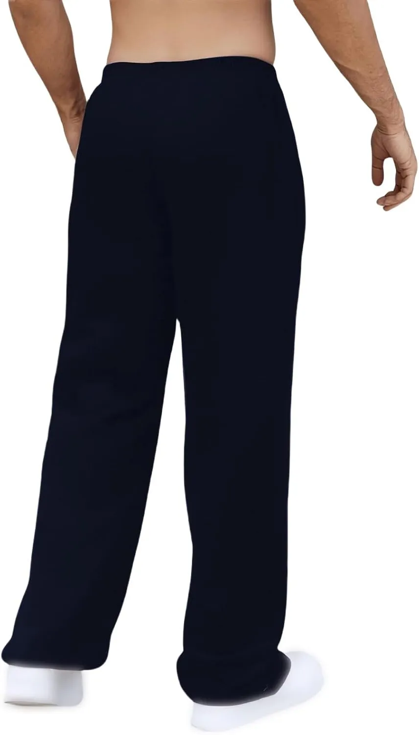 Men's Baggy Sweatpants Striped Side Drawstring Waist Track Pants Open Bottom Wide Leg Lounge Trousers Streetwear