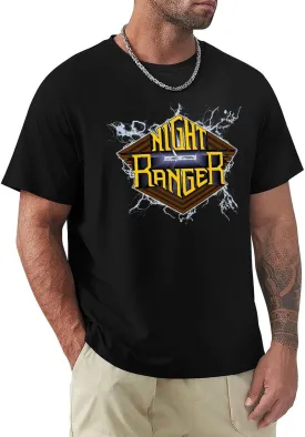 Night Rock Band Ranger Shirt Male's Trendy Graphic T-Shirt Casual Short Sleeve Tops