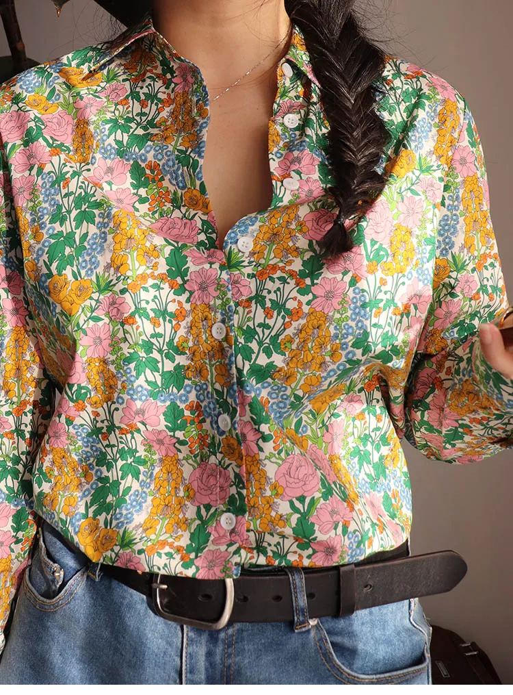 Nonothing| Women's cotton liberty print shirt in multi color