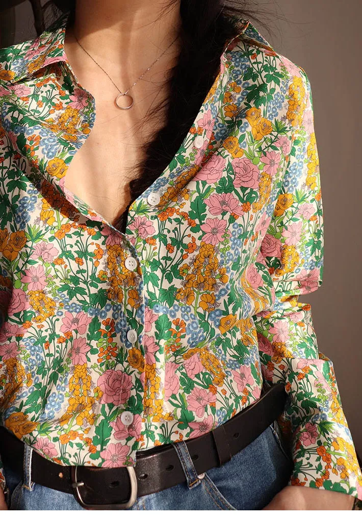 Nonothing| Women's cotton liberty print shirt in multi color