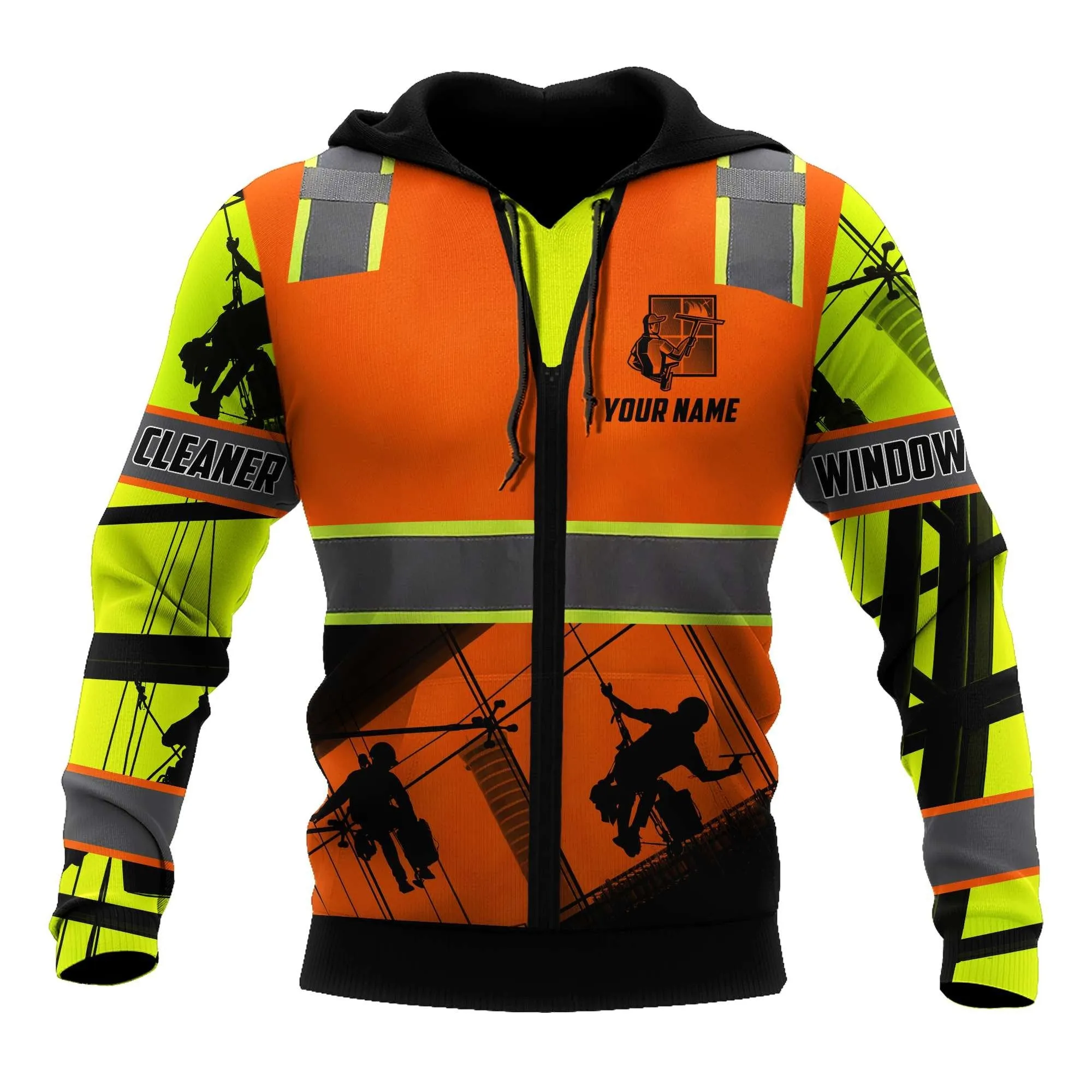 Premium Personalized Name Printed Window Cleaner Uniform Sweatshirt Hoodie Shirts Not For The Weak