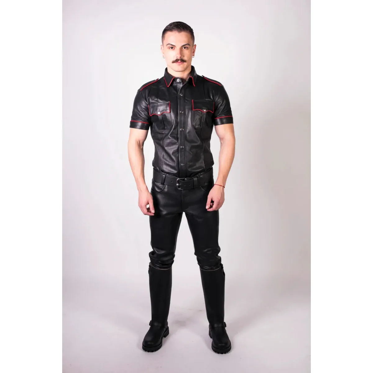 Prowler RED Leather Jeans Black