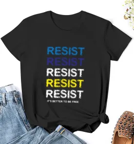 Resist T-Shirt for Women  Bold Graphic Protest Tee Streetwear Empowerment Shirt Activist Style Made in USA