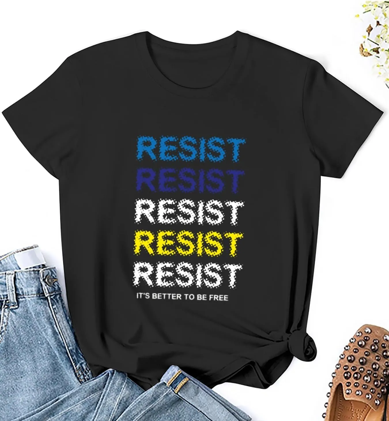 Resist T-Shirt for Women  Bold Graphic Protest Tee Streetwear Empowerment Shirt Activist Style Made in USA
