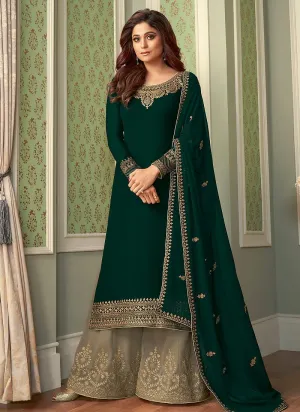 Significant Green Shamita Shetty Georgette Palazzo Suit