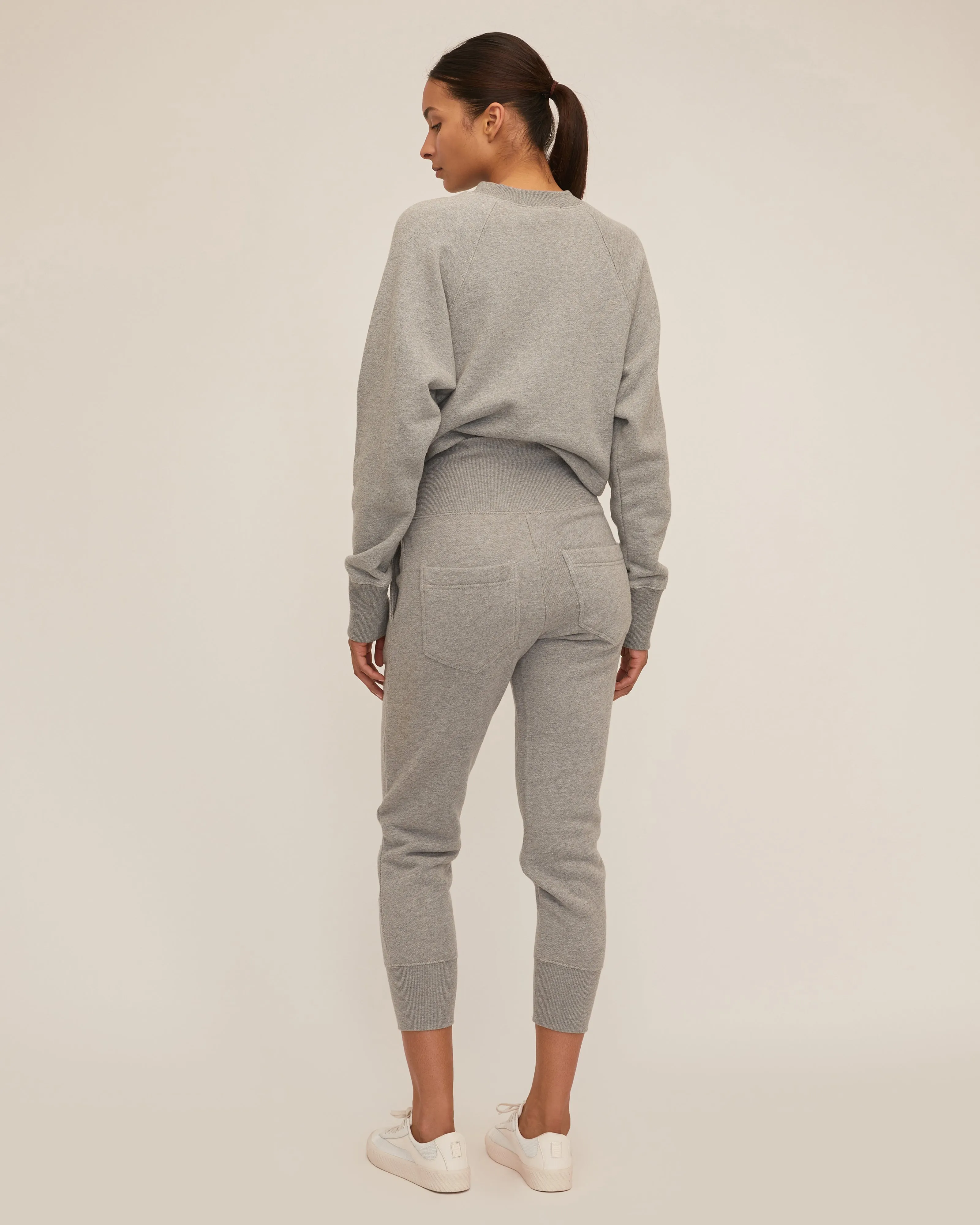 So High Waisted French Terry Sweatpants in Heather Grey