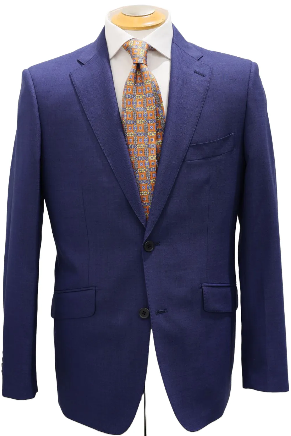 SOLID COBALT SUPER 130S WOOL SUIT_