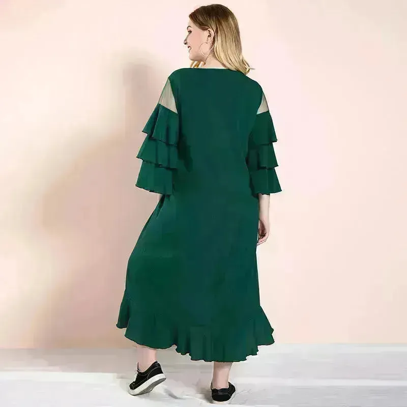 Spring And Summer Spot Women's Dress Plus Size Middle East Hot-selling Skirt dress for Mom Midi  Dress