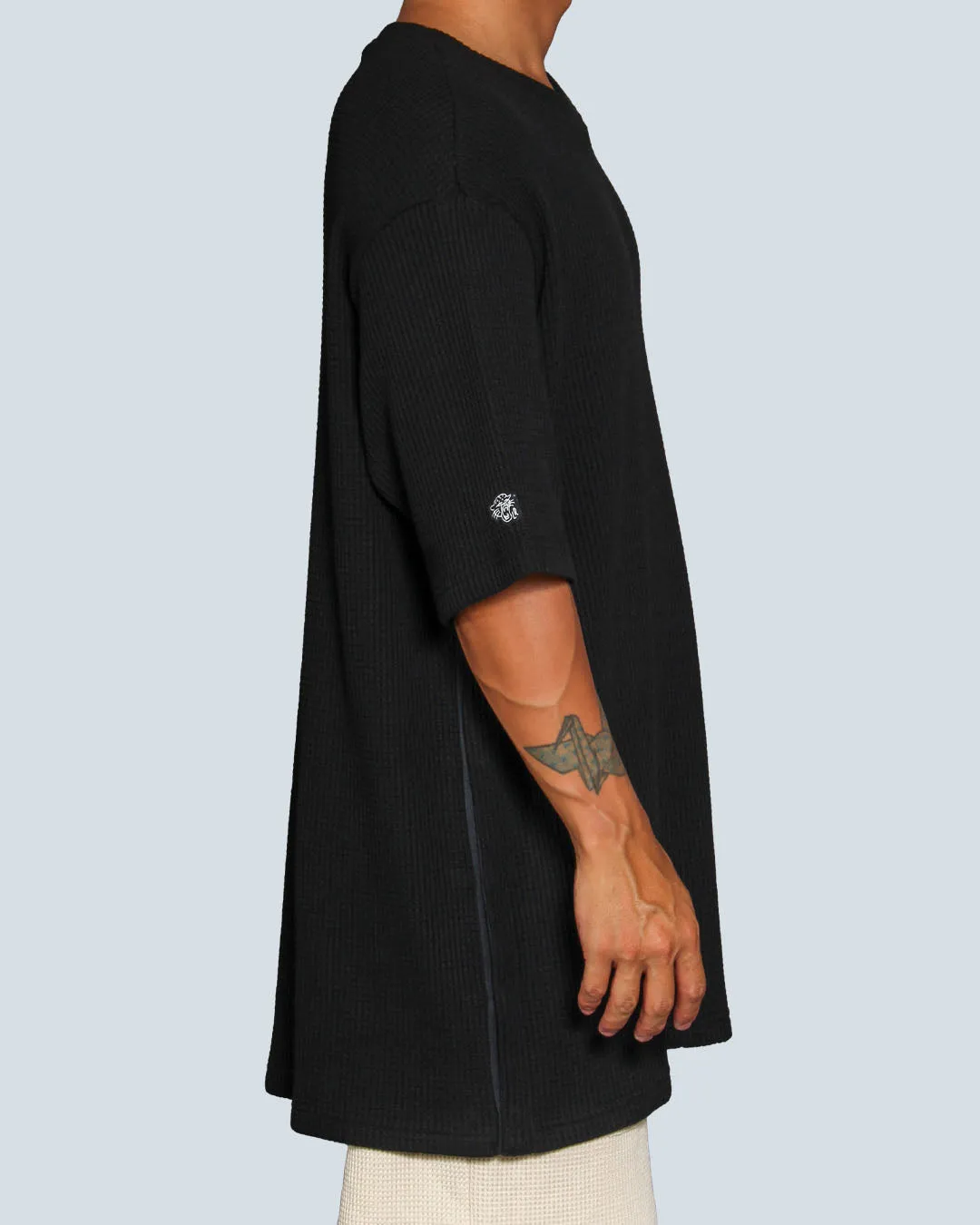 ワッフル切替ドロップTシャツ