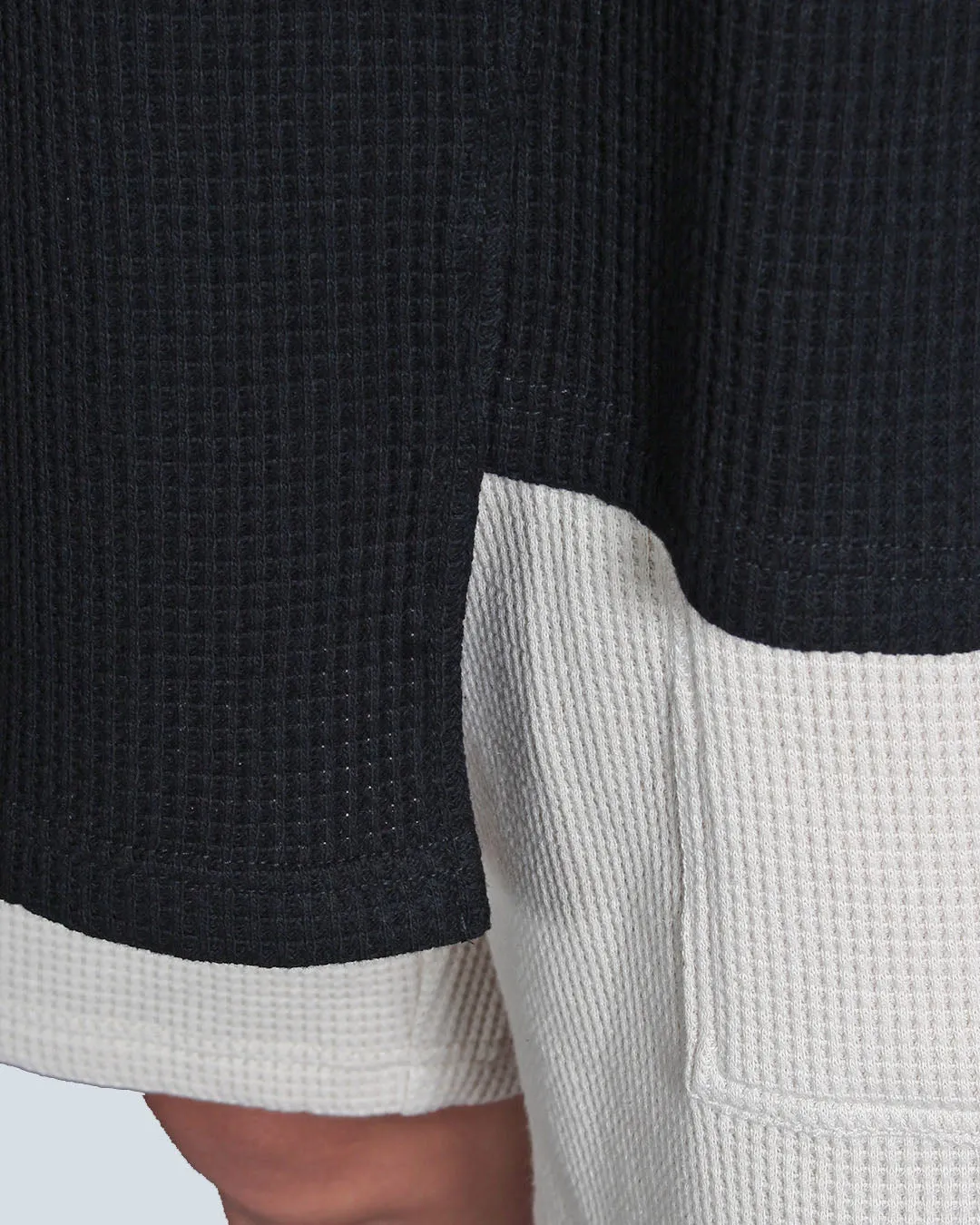 ワッフル切替ドロップTシャツ