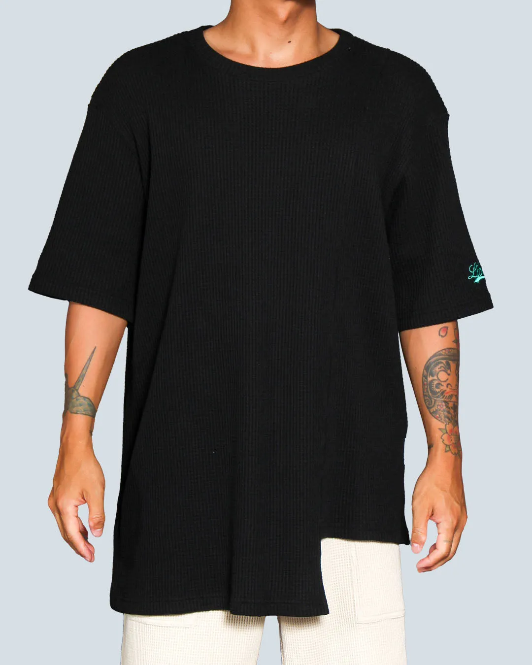 ワッフル切替ドロップTシャツ