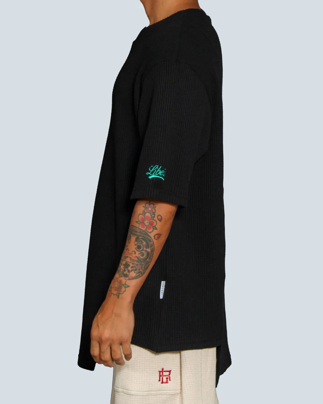 ワッフル切替ドロップTシャツ