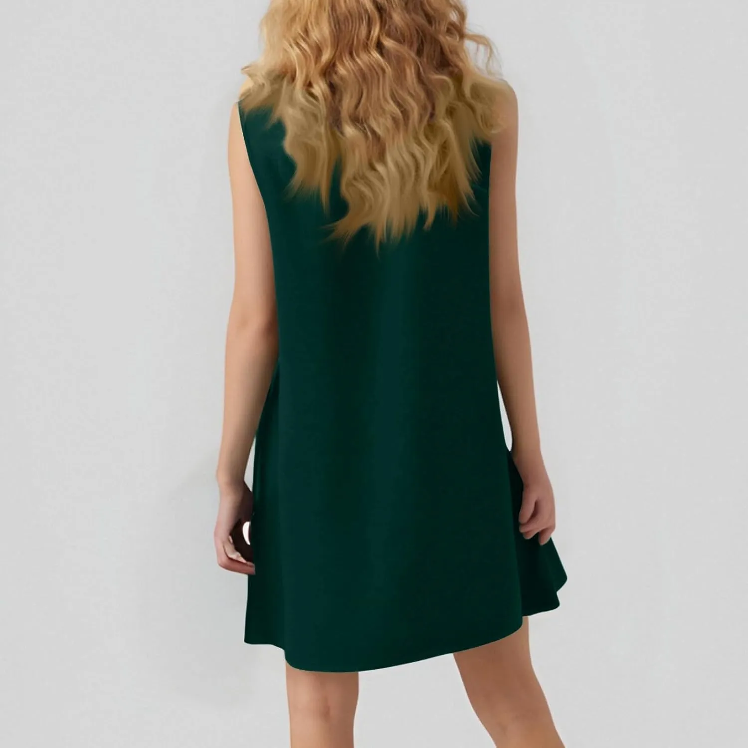 Tshirt Dress Women Summer Sleeveless Ruffle Hem Mini Dress Casual Crewneck T Shirt Dresses Plain Sundresses 2025