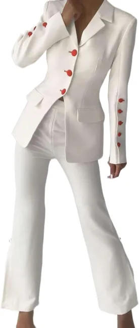Women Blazer Suit Long Sleeve Jackets Female Pants Suit 2 Pcs Formal Office Lady Suits Sets Outfits