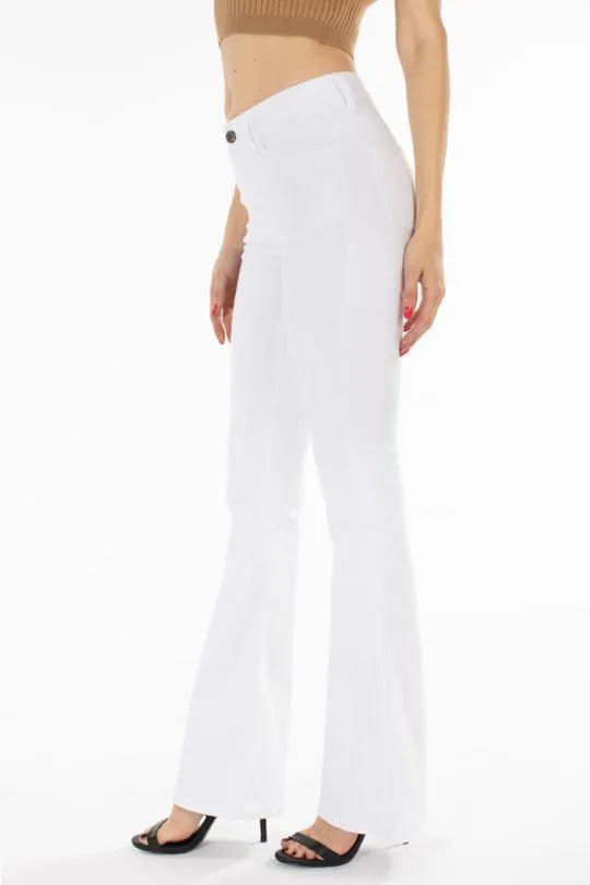 Women's KanCan Mid Rise Flare Jeans - White