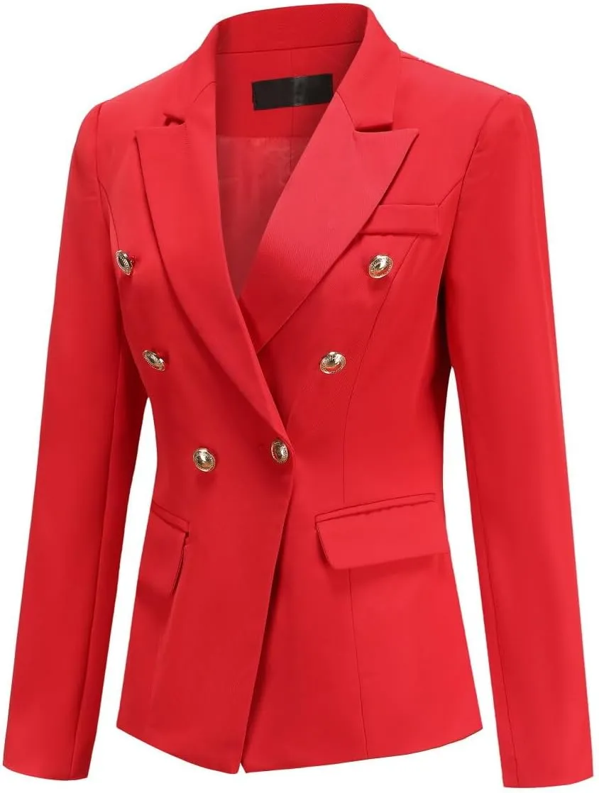 YUNCLOS Women's 2 Pieces Vintage Office Lady Suit Set 1 Button Blazer and Suit Pants